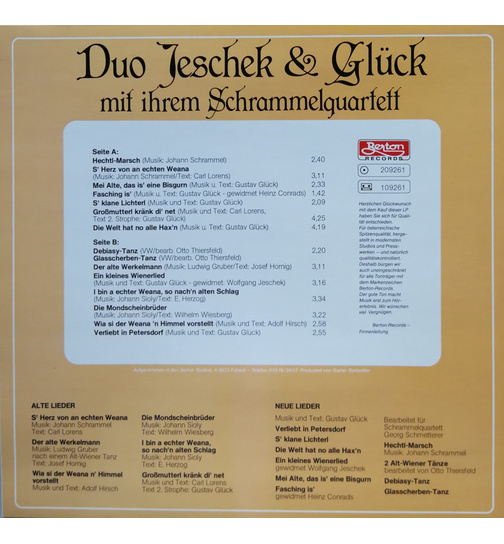 Duo Jeschek & Glck mit ihrem Schrammelquartett - Alt und Neu Lieder aus Wien