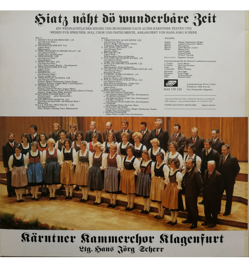 Krntner Kammerchor Klagenfurt - Hiatz naht d wunderbare Zeit / Weihnacht