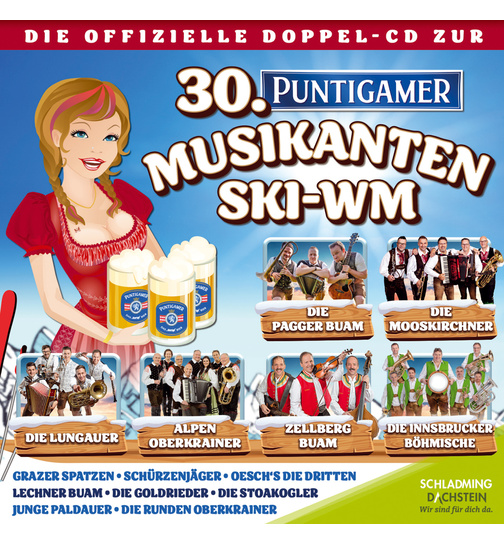 Die offizielle Doppel-CD zur 30. Puntigamer Musikanten Ski-WM 2023