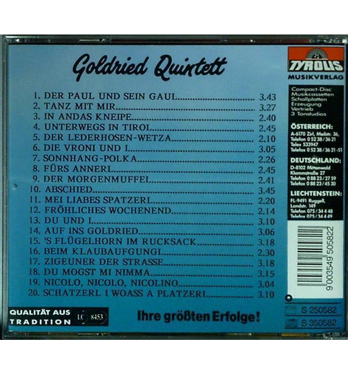 Goldried Quintett - Ihre grten Erfolge 20 Top-Volltreffer